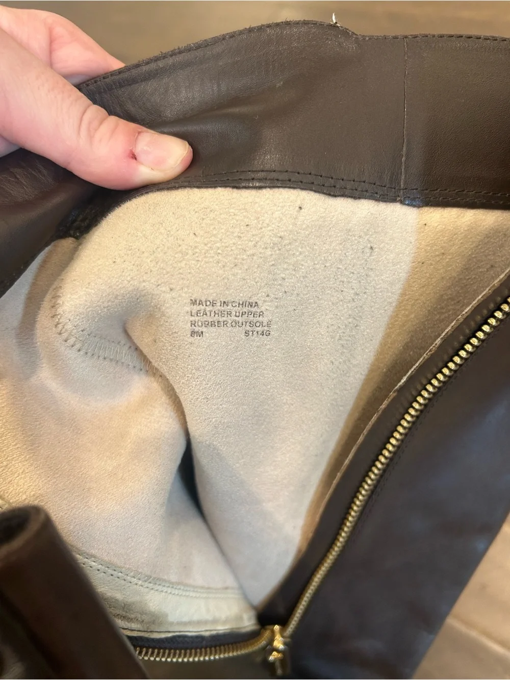 Michael Kors Dark Brown Leather Riding Boots with Gold Hardware